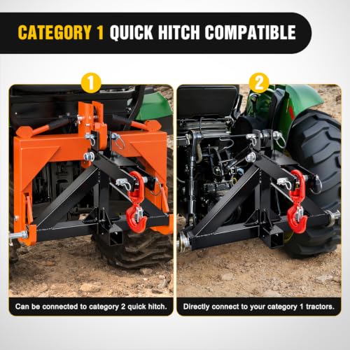 Nilight 3 Point Trailer Hitch 2" Receiver Quick Adapter with Towing Hook - color: 3 Point 2" Trailer Hitch Receive