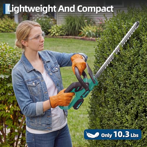 Garvee 22.4" Brushless Cordless Hedge Trimmer, 3000 SPM Dual Action Blade