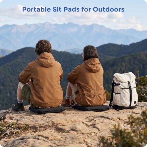 Inflatable Airplane Seat Cushion for Long Sitting Travel & Stadium - color: Black