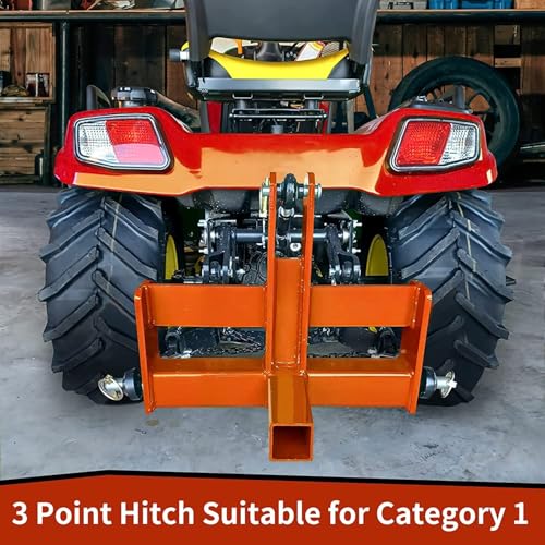 Suitable for 3-Point 2" Receiver Hitch Drawbar with Suitcase Weight Brackets for CAT 1 Tractors