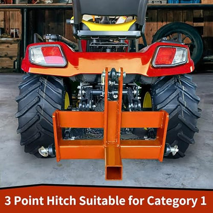 Suitable for 3-Point 2" Receiver Hitch Drawbar with Suitcase Weight Brackets for CAT 1 Tractors