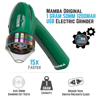 Mamba Original Electric Seed Grinder, USB-C Rechargeable Spice Mill, Green - color: Green