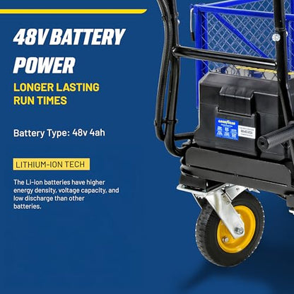 Goodyear Electric Power Wagon - 48V Utility Cart, 660 Lb Load Capacity