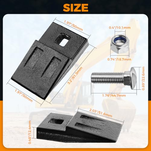 BDI Wear Part 3 Point Auger Cutting Edge, Hole Replacement Auger Teeth with Hardware for Most Heavy Duty 3 Point Post Hole Digger-4Pack