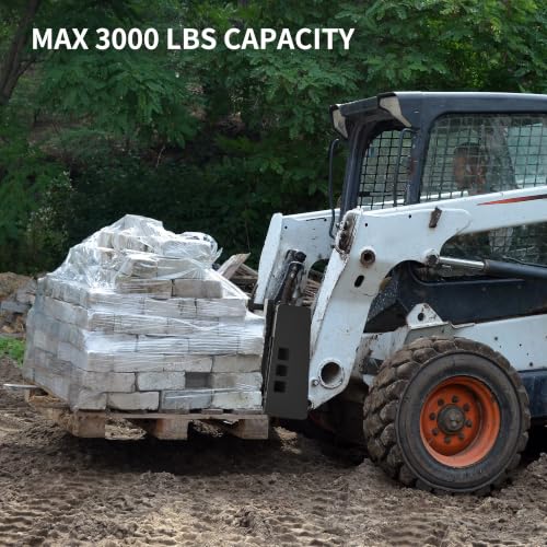 YITAMOTOR 45" 3000 lbs Pallet Forks Frame Attachment & 42" Forklift Blades - size: 45" Frame & 42" Forklift Blades