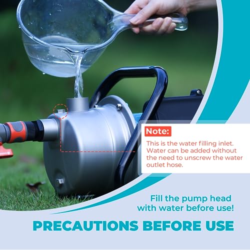 1 HP Portable Shallow Well Pump, Small Water Transfer Garden Pump, 980GPH Sprinkler Booster Electric,115V Self Priming Draining Irrigation for Lawn Fountain - color: 1 Hp Shallow Well Pump