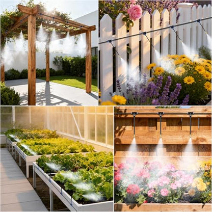 10Pcs 360° Adjustable Irrigation Nozzles Tee to 1/4" Garden Watering System