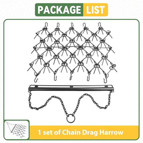 KUAFU 4' Chain Drag Harrow Tines Compatible with Tractors ATV UTV Lawn