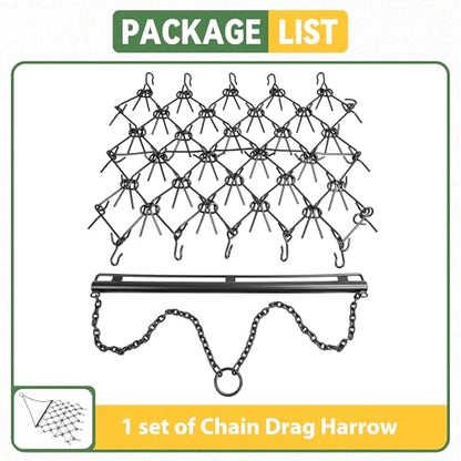 KUAFU 4' Chain Drag Harrow Tines Compatible with Tractors ATV UTV Lawn