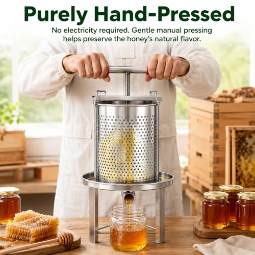 Honey Extractor Honey Press Stainless Steel Hand Crank Beekeeping Spinner