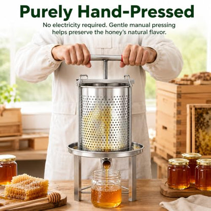 Honey Extractor Honey Press Stainless Steel Hand Crank Beekeeping Spinner