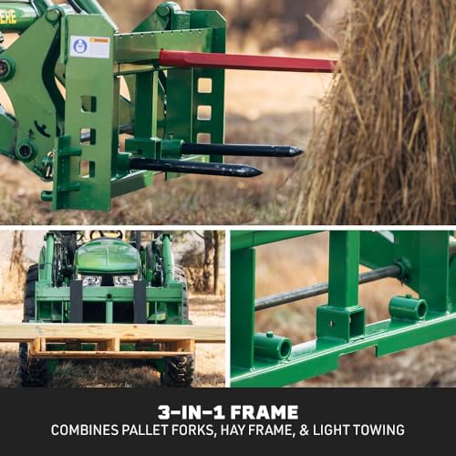 Titan Attachments Economy Series Hay Frame, 32" C2 Hay Spear & Stabilizer Spears, Hook and Pin Mounting Style, Rated 4000 LB, 2" Receiver Hitch - size: 32" Main Spear + 17.5" Stabilizers