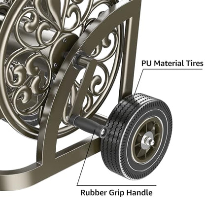 GOFORWILD Garden Hose Reel Cart, Holds 200Ft 5/8" Hose, Easy Install