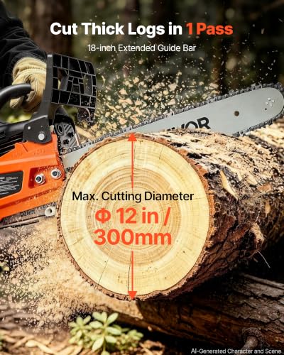 VEVOR Gas Powered Chainsaw 16 Inch 40CC 1.75HP 2 Stroke Engine Gas Chainsaw - size: 40CC-16inch