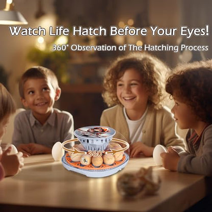 Smart Chicken Incubators for Hatching Eggs with Automatic Turner Small Poultry Duck Quail 12 Egg Incubator Temperature Control Display Hatcher Machine (Mechachick, ℉) - color: Mechachick