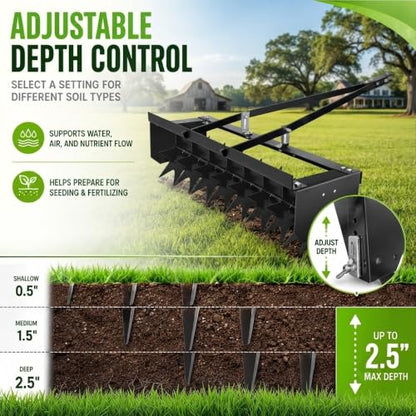 35" Plug Aerator Tow Behind, 400 LBS Tow Behind Spike Lawn Aerator