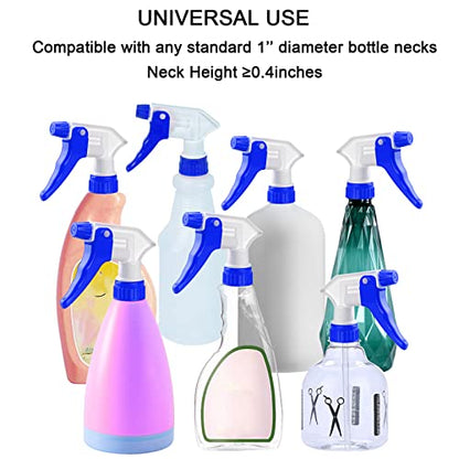 Trigger Spray Nozzles 6 Pack, Adjustable Leakproof Replacement Heads | Plastic Heavy Duty Sprayer, Spray Heads for Universal Plastic Bottles - color: Blue