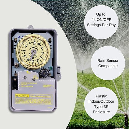 Intermatic R8816P101C Sprinkler/Irrigation Timer, 240V 3HP DPST - style: R8816P101C