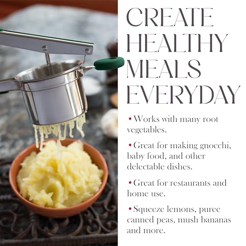 Bellemain Stainless Steel Potato Ricer Mashed Potato Masher - Green - color: Green