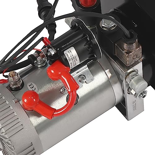 Double Acting Hydraulic Power Unit,8Quart Hydraulic Pump,12V DC 3KW 16MPa 2850RPM,Industrial Steel Pump for Hydraulic Trailers,Forklifts,Aerial Work Platforms(Steel, 8 Quart)