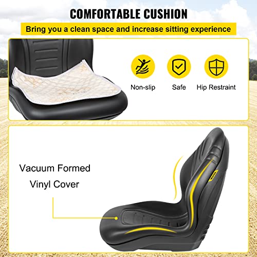 VEVOR Universal Tractor Seat Replacement 2 Pcs Compact High Back Mower Seat - style: 2Pcs Black