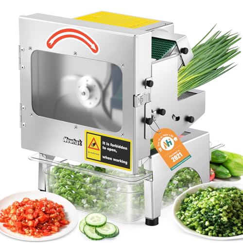 Newhai Commercial Veggie Slicer, with Conveyor Belt Cutter 200W 110V