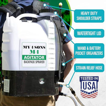 M4 Battery Powered Backpack Sprayer with Built-in Agitator - size: M4 + Agitator
