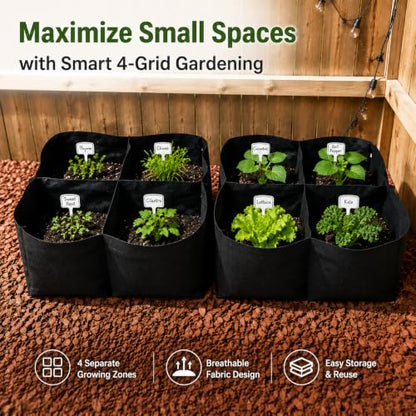 Gardzen 2 Pack Fabric Raised Garden Beds - size: 2Feet x 2Feet