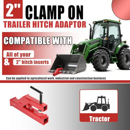 KUAFU Clamp On Trailer Hitch Adaptor W/2" Receiver Ball Mount Competible Bo
