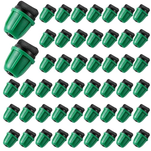 50 Pcs 1/4 Inch Irrigation Tubing End Plugs Fittings，Green - color: Green-50 End Cap