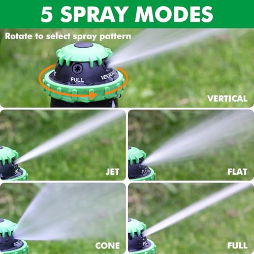 [2 Pack] RESTMO Gear Drive Sprinkler with Metal T-Spike Base,Green - color: Green, size: 2 Pack
