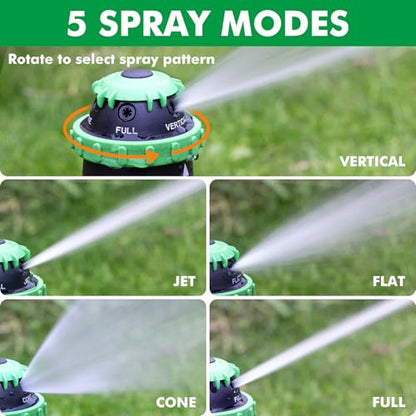 [2 Pack] RESTMO Gear Drive Sprinkler with Metal T-Spike Base,Green - color: Green, size: 2 Pack