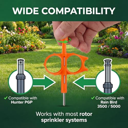 Sprinkler Adjustment Tool Compatible with Hunter/Rain Bird, Yellow & Orange - color: Yellow & Orange