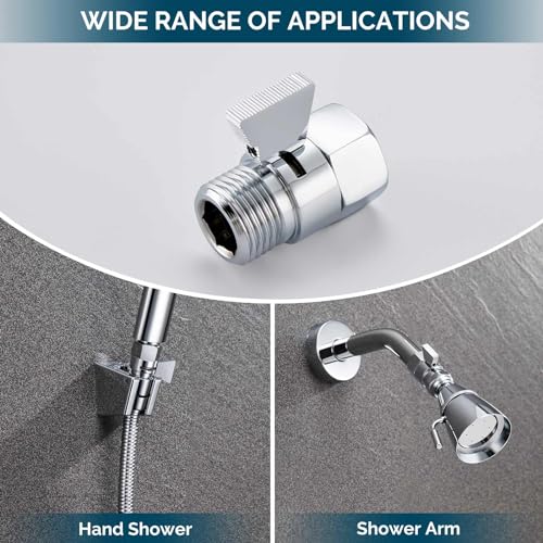 Angle Simple Shower Shut Off Valve, Water Flow Pressure Restrictor, Chrome - color: Chrome
