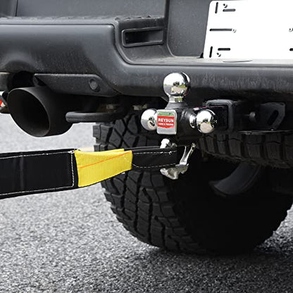 Trailer Hitch Tri-Ball Hitch with Hook, Tactical Tow Ball Hitch, Fits 2-inch Hitch Receiver, Chrome Triple Balls with Hitch Pin and Clip - color: Chrome, size: Ball with pin