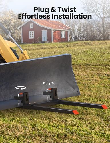 Heavy Duty Clamp-On Pallet Forks with Adjustable Stabilizer Bar - size: 2000 LBS 43 inch