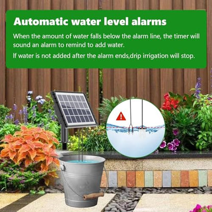 82FT Solar Drip Irrigation System Kit, Auto Watering for 30 Pots - size: 82FT Irrigation System-30 Pot