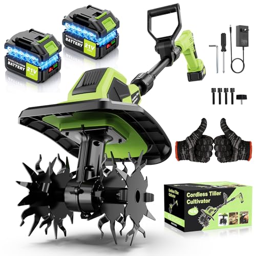 6000mAh Cordlees Tiller Cultivator for Gardening