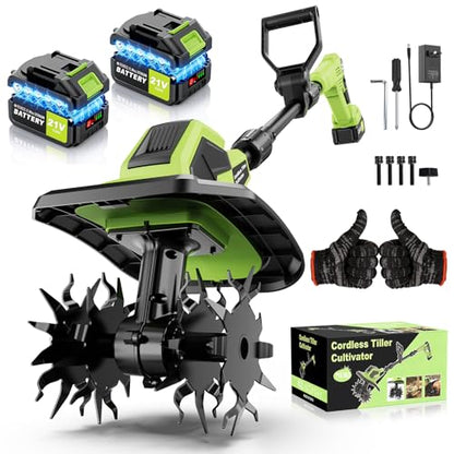 6000mAh Cordlees Tiller Cultivator for Gardening