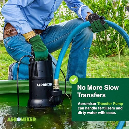 Aeromixer Tall Tank 3/4 HP Submersible Mixing & 1 HP Transfer Pump Bundle | Dual Electric Pumps, Outdoor Use, Reservoir Circulation, Installation Accessories, Nutrient Management, Farming and Gardening