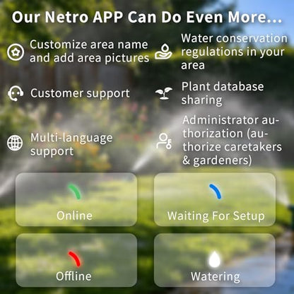 Netro Spark 8 Zone Smart Sprinkler Controller ‌Touch Buttons WiFi App-Based