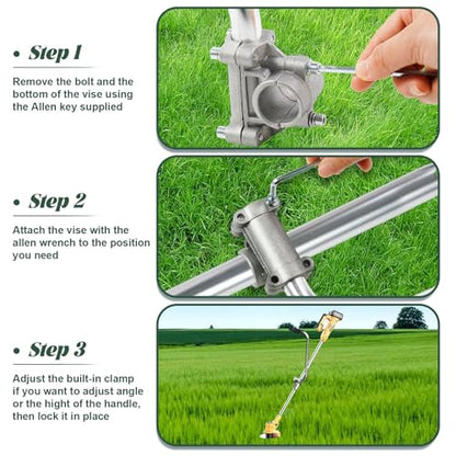 Weed Eater Handle Extension - Aluminum Ergonomic Weed Eater Attachments - color: Silver-1Pc
