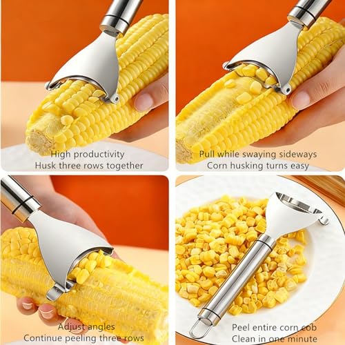 Bestac Stainless-Steel Kernel Removal Tool - For Fast, Easy Corn Shucking in Home Kitchens. (1)