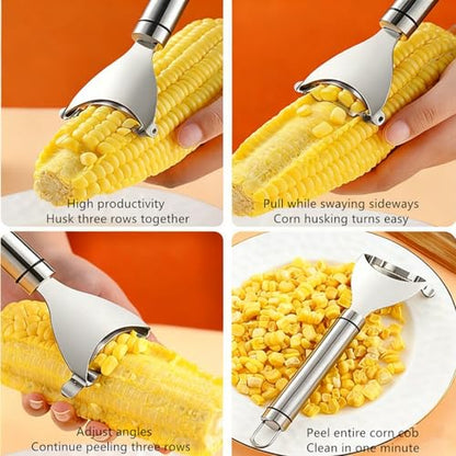 Bestac Stainless-Steel Kernel Removal Tool - For Fast, Easy Corn Shucking in Home Kitchens. (1)