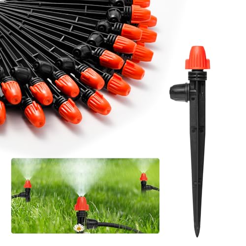 360° Adjustable Drip Spray Emitters for 1/4" Tubing, 30pcs - size: 30pcs Drip Emitters with Lock Barbed