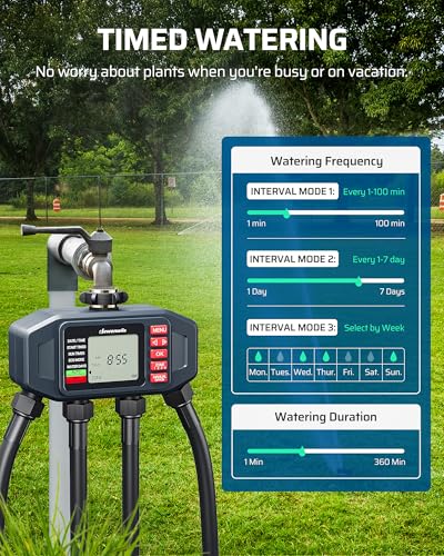 DEWENWILS Irrigation Timer 4 Zone, with Rain Delay/Manual/AUTO Irrigation - color: 4 Zone Pro