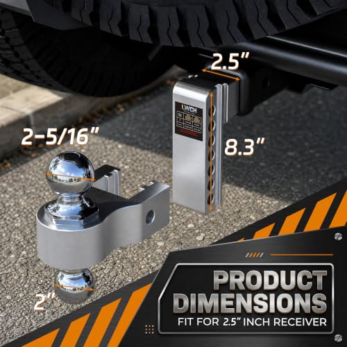 Adjustable Trailer Hitch for 2.5 Inch Receiver, 6 Inch Drop/Rise