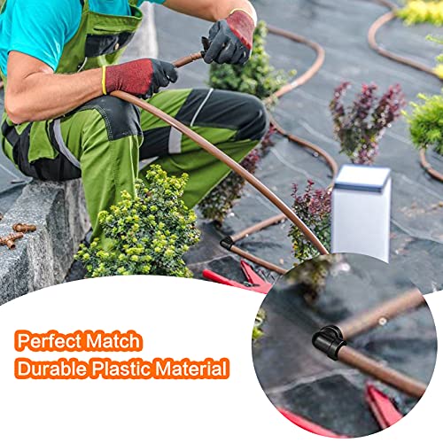 1/4" Drip Irrigation Elbow Fittings, 60 Pieces Barbed Corner 90 Elbow Connectors for 1/4 Inch Irrigation Tubing, Drip Line Elbows Parts for Garden Lawn Irrigation System - size: 4/7mm Elbows-60P