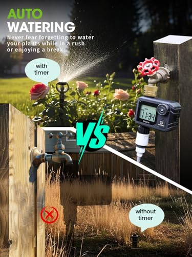 Water Timer for Garden Hose Faucet with Brass Inlet - color: Grey Black, size: 1 Outlet