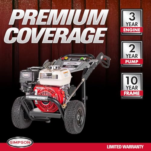 Simpson PowerShot 3500 PSI Gas Pressure Washer, 2.5 GPM, Honda GX200 Engine - style: 3500 PSI